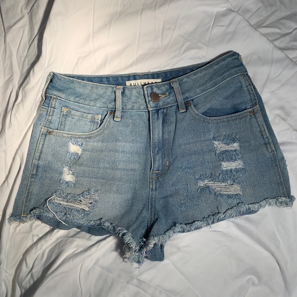 Bullhead Denim Blue Distressed Jean Shorts Size 0